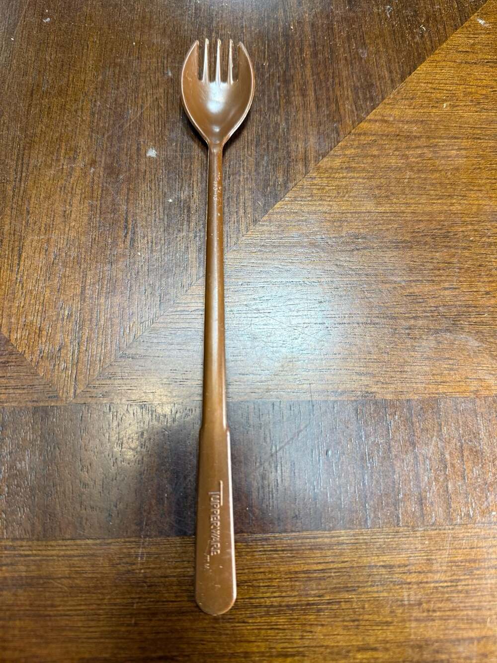 Tupperware Vintage Brown Plastic Salad Server Fork